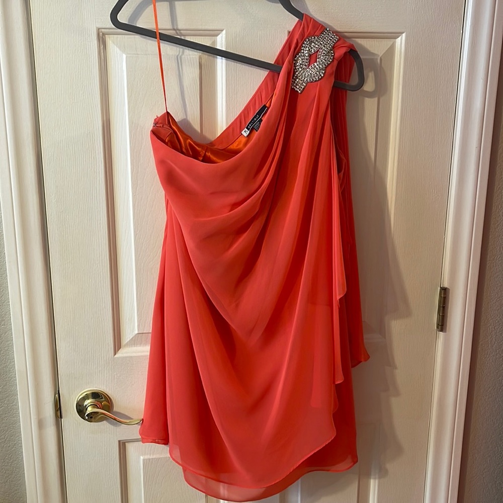 Embellished, One Shoulder, Mini Dress
